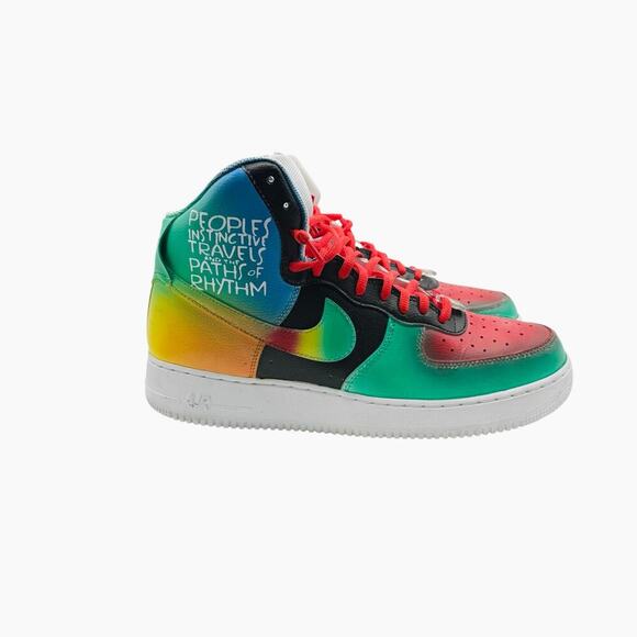 Nike Air Force‎ 1 High 07 Custom A Tribe Called Quest From Jerobi White Size 12 - Picture 1 of 12